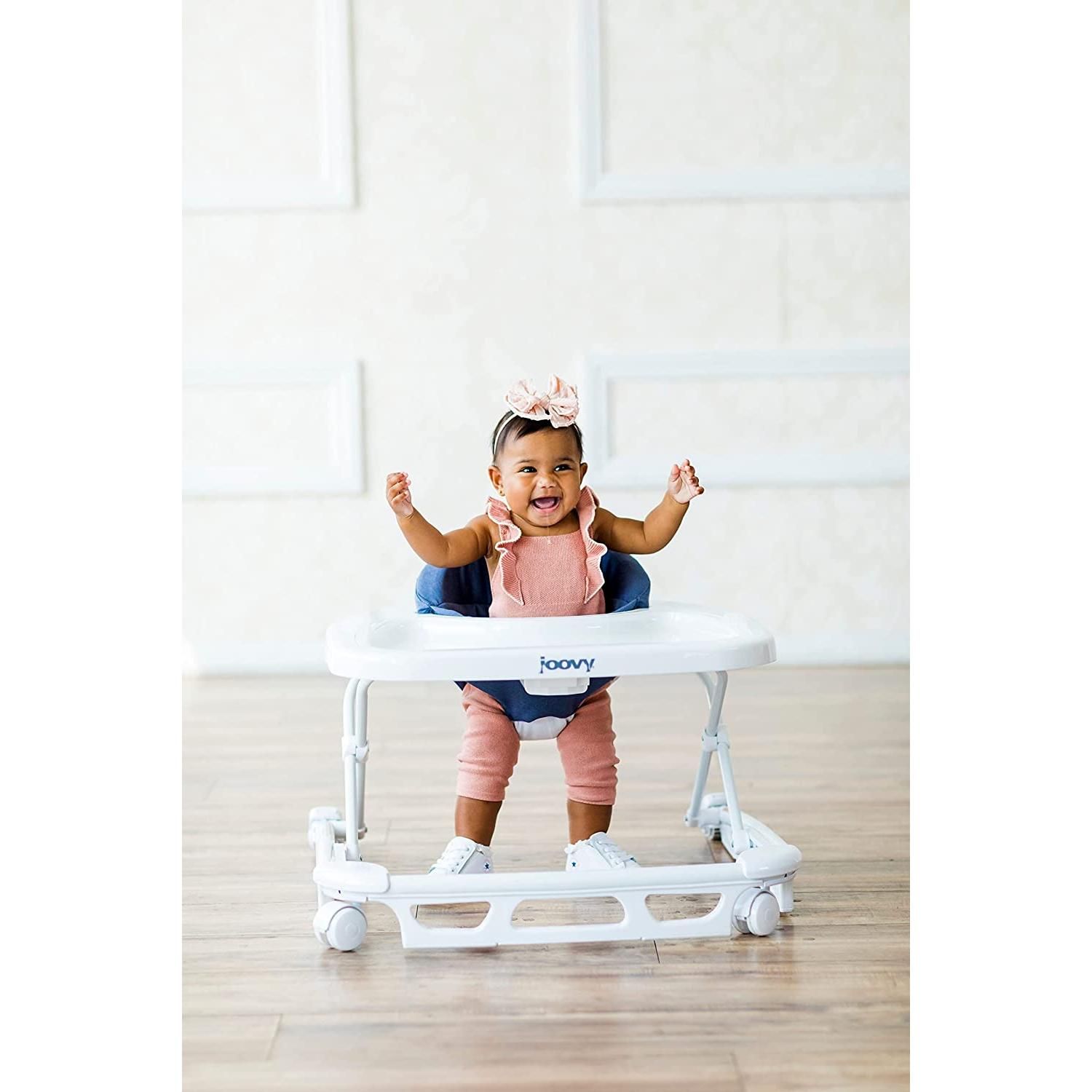 instock Joovy Spoon b Adjustable Baby Walker Stationary Entertainer with Brake Activity Center Slate Babies Kids Maternity Care on Carousell