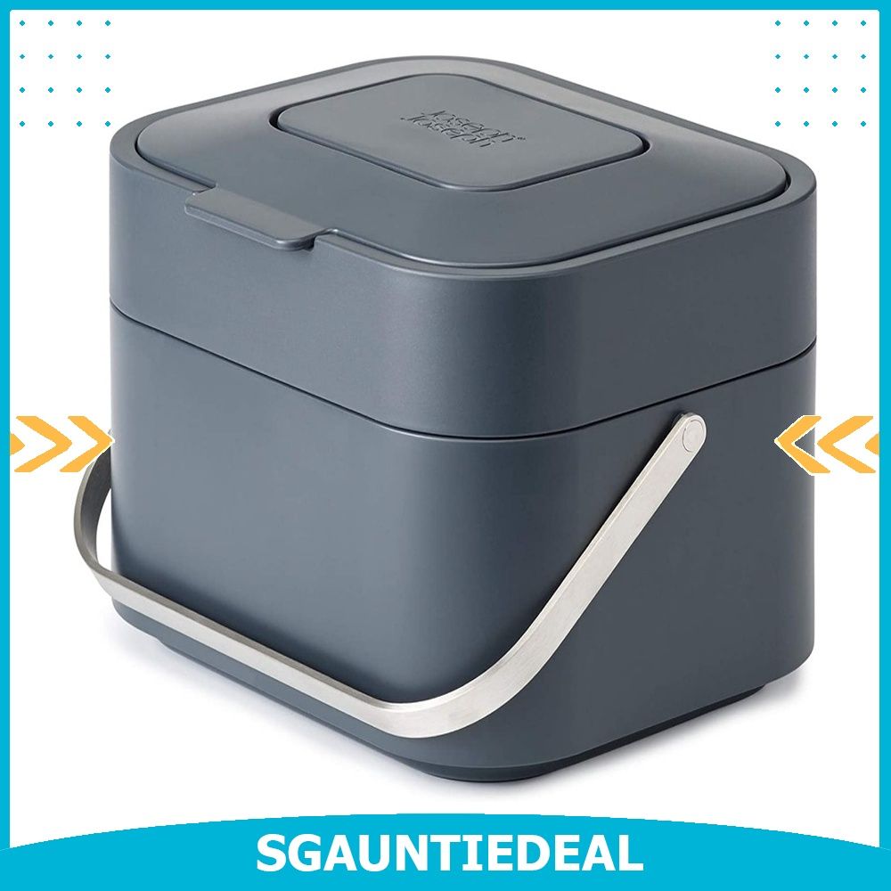 Joseph Joseph Intelligent Waste Compost Bin Food Waste Caddy With Odor Filter And Ventilation 1 Gallon 4 Liters Graphite
