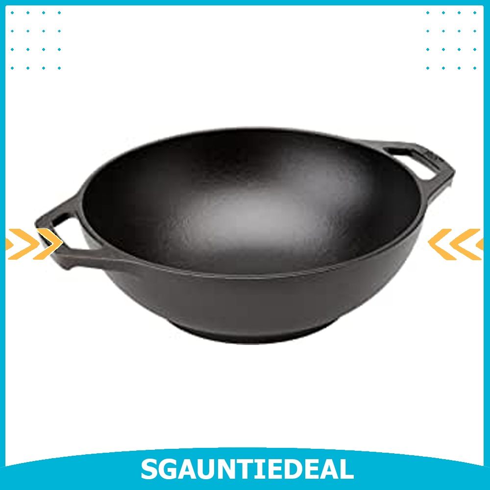 Buy Lodge L9MW Black Mini Wok Compatible with Gas Stovetop Black