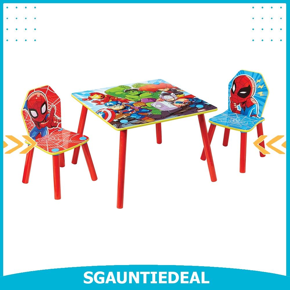 instock Marvel Spider Man Kids Table And 2 Chairs Set 52 .5 X 63 x 63cm Babies Kids Maternity Care on Carousell