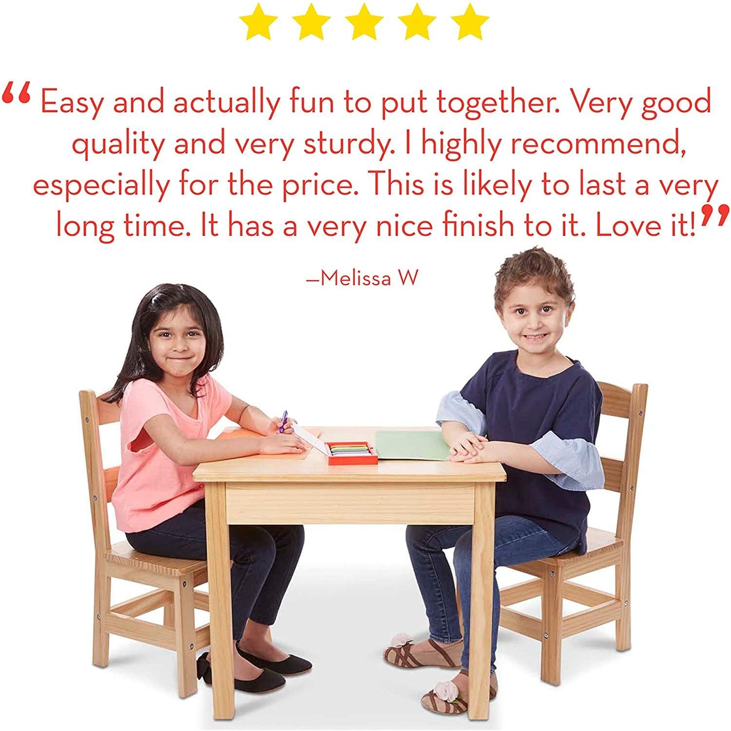 Melissa & doug solid wood table & chairs outlet