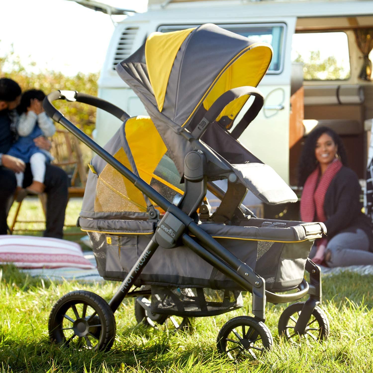 instock Pivot Xplore Stroller Wagon Second Seat Adventurer Gray