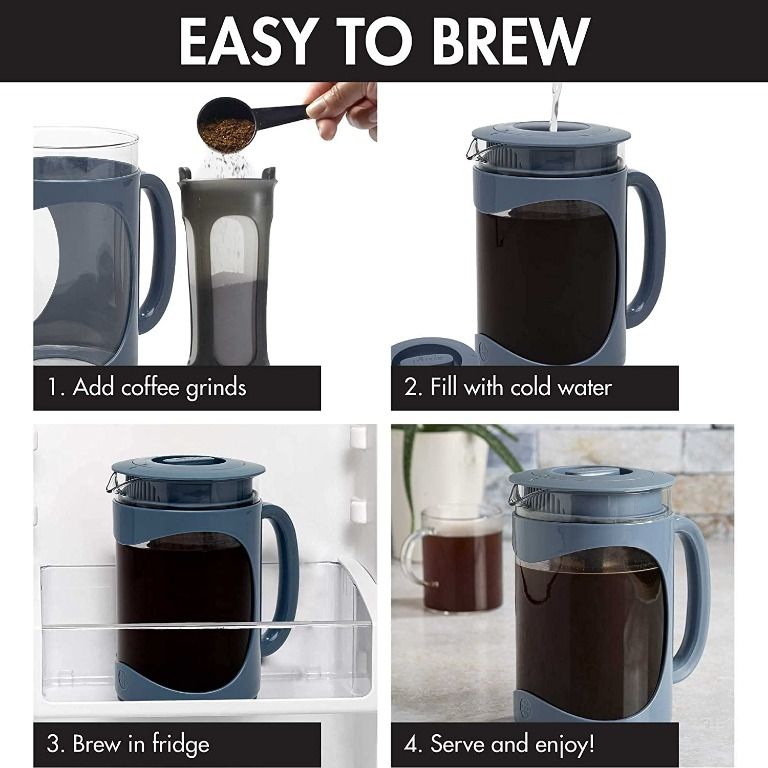 Primula 2-in-1 French Press Cold Brew One Coffee Maker, Comfort Grip  Handle, Durable Glass Carafe, Perfect Size, 6 Cup, Stainless Steel