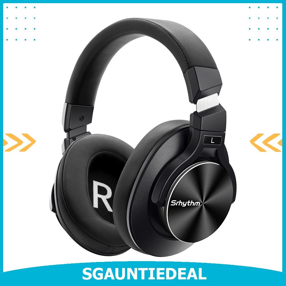 instock Srhythm NC75 Pro Noise Cancelling Headphones Bluetooth V5.0 Wireless 40 Hours Playtime Headsets Over Ear with Microphones Fast Charge for