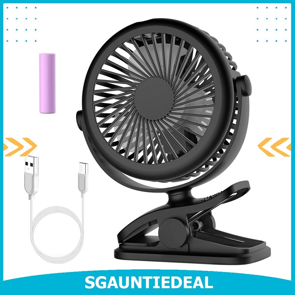 instock) Stroller Fan, Cambond Clip On Fan Battery Powered Fan Rechargeable  2200mAh Battery, USB Cable, 3 Adjustable Speed, Desk Table Portable USB  Small Fan for Travel Camping Fishing Boating, Black, Furniture 