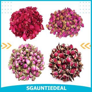 TooGet Dried Natural Real Red Rose Petals Organic Dried Flowers Wholesale  Best for Wedding Party Decoration, Bath, Body Wash, Foot Wash, Tea, Baking
