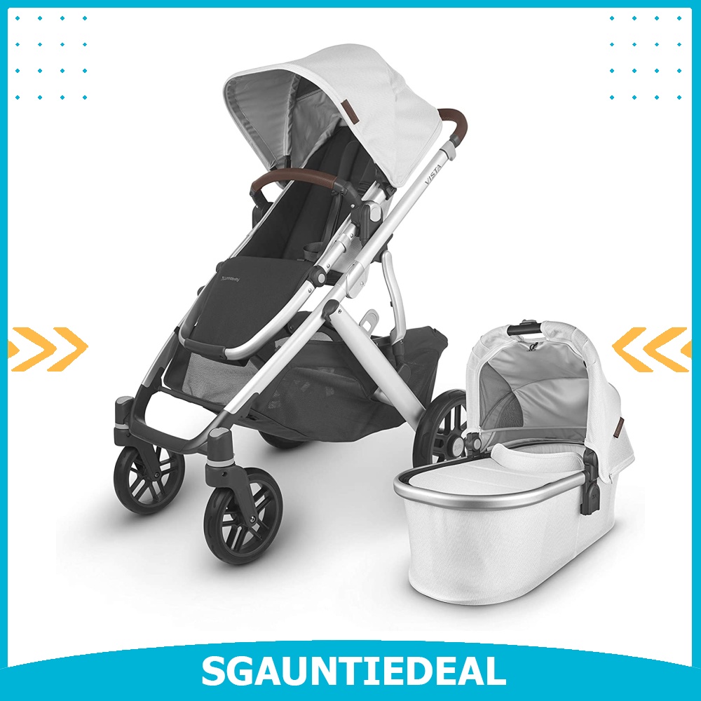 instock UPPAbaby VISTA V2 Stroller BRYCE white marl silver chestnut leather Babies Kids Maternity Care on Carousell