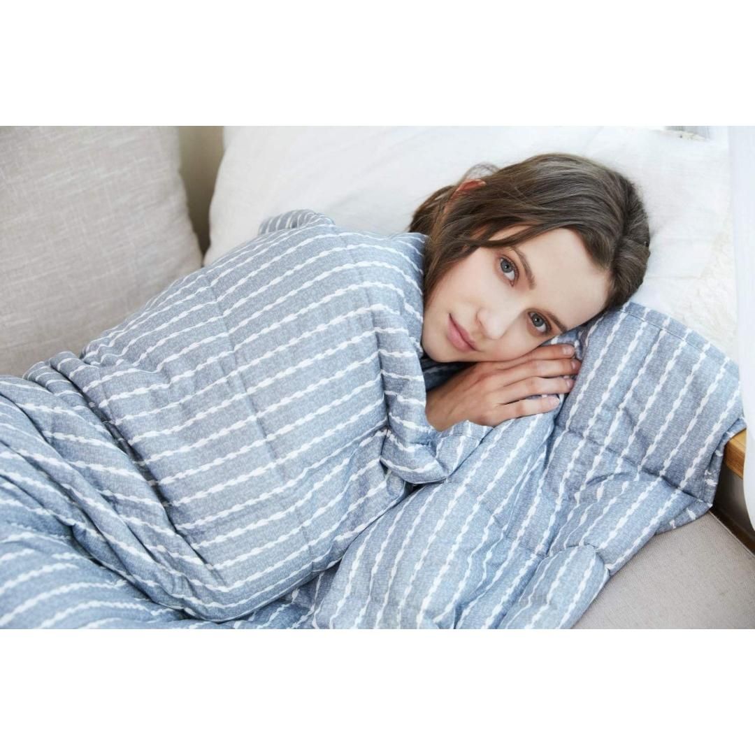 instock YnM Cotton Duvet Cover for Weighted Blankets Blue White 60 x80 Furniture Home Living Bedding Towels on Carousell