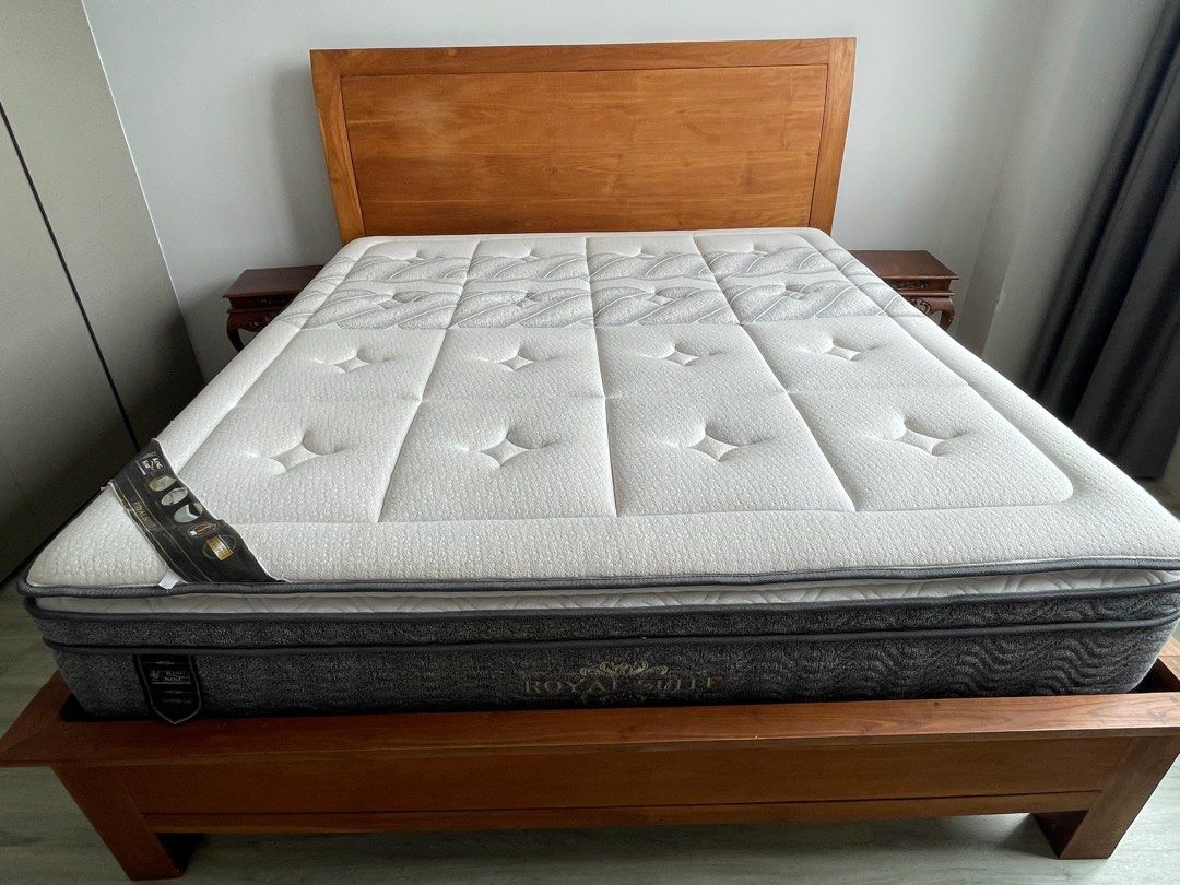 King Koil king size bed latex rubber with frame (Free Gift), Furniture ...