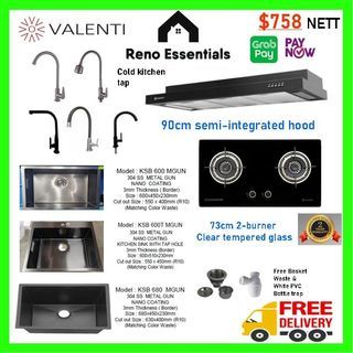 Kitchen sink Hood Cooker hob Tap Valenti Faucet nano coating renoessentials