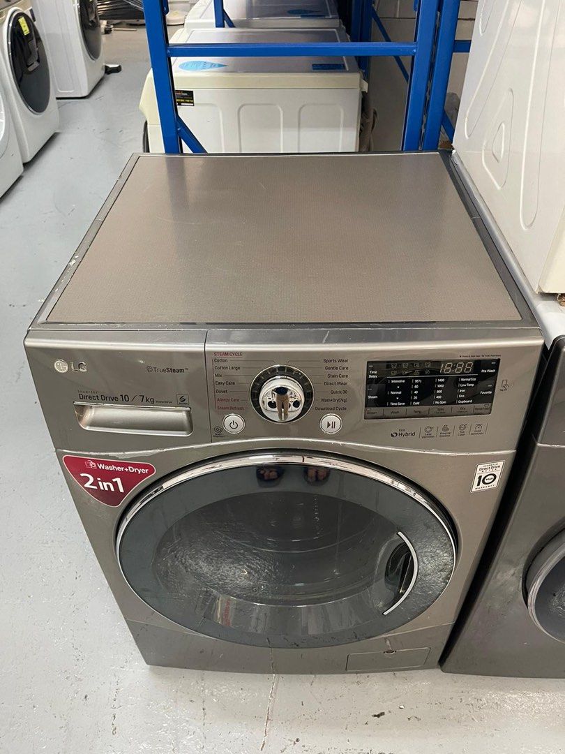 LG 10/7kg, 6 Motion Inverter Direct Drive Washer Dryer F1410DPRE, TV