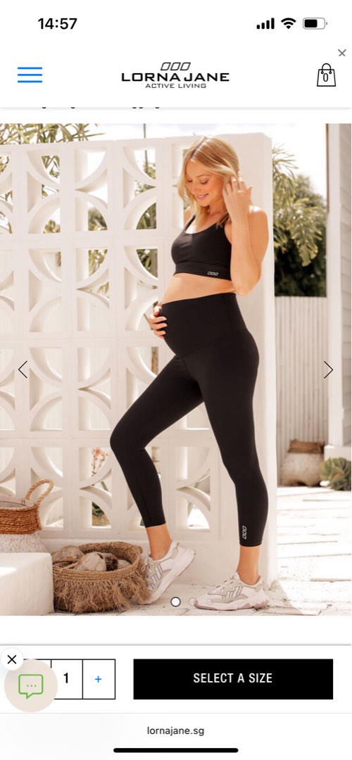 Lorna Jane LJ Maternity Ankle Biter Leggings Women s Fashion Activewear on Carousell