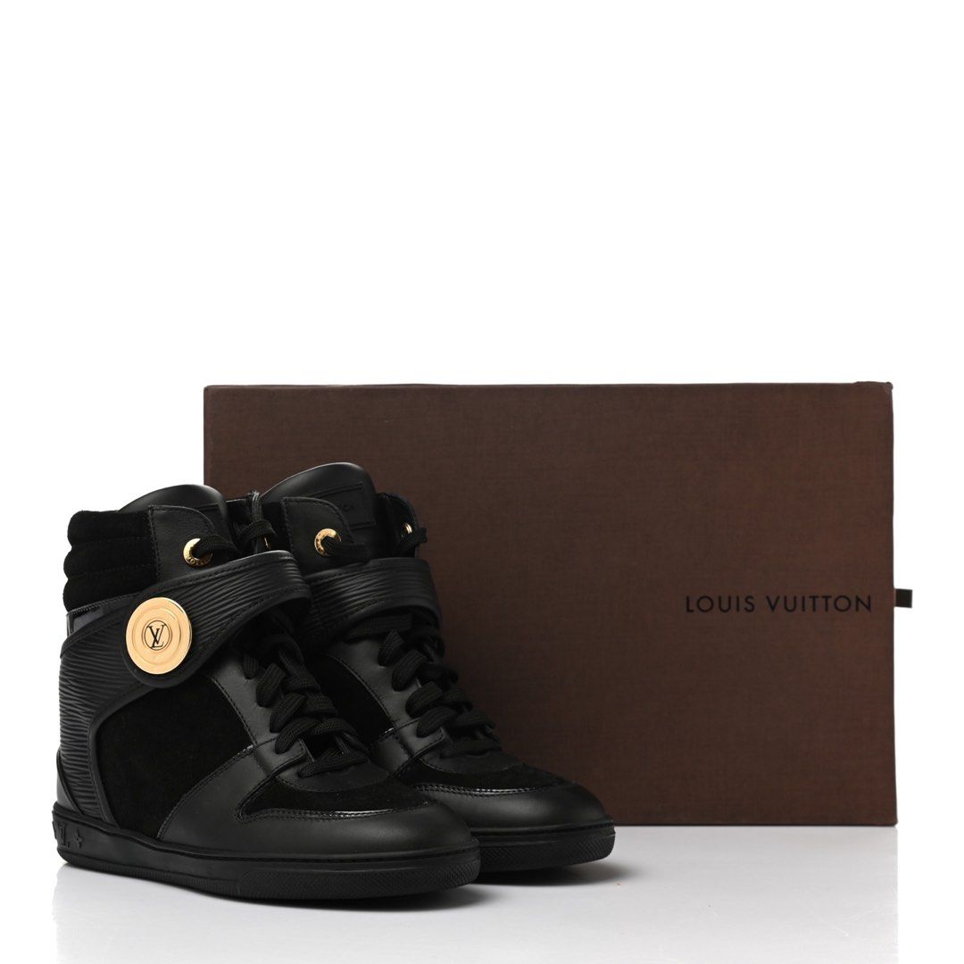 Louis Vuitton - Postmark Epi & Suede High Top Wedge Sneakers Noir