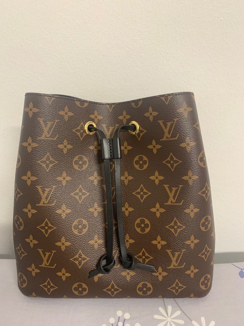 Noe Louis Vuitton Sac Noé BB Monogram Canvas Brown Golden Leather