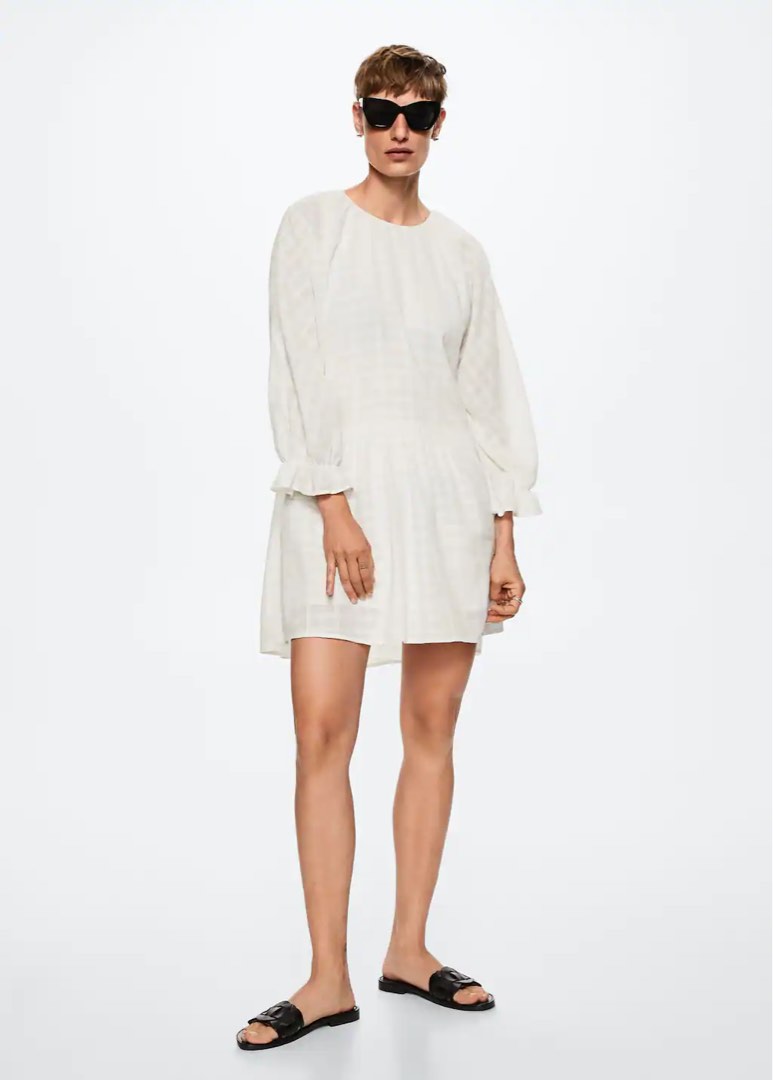 Mango frill cotton dress hot sale
