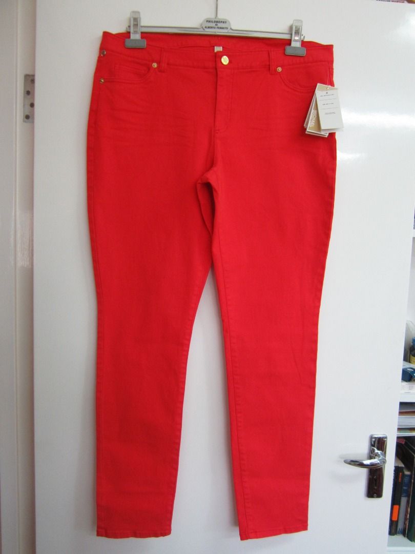 MICHAEL by Michael Kors New Jeans Cherry Red, Women's Fashion, Bottoms ...
