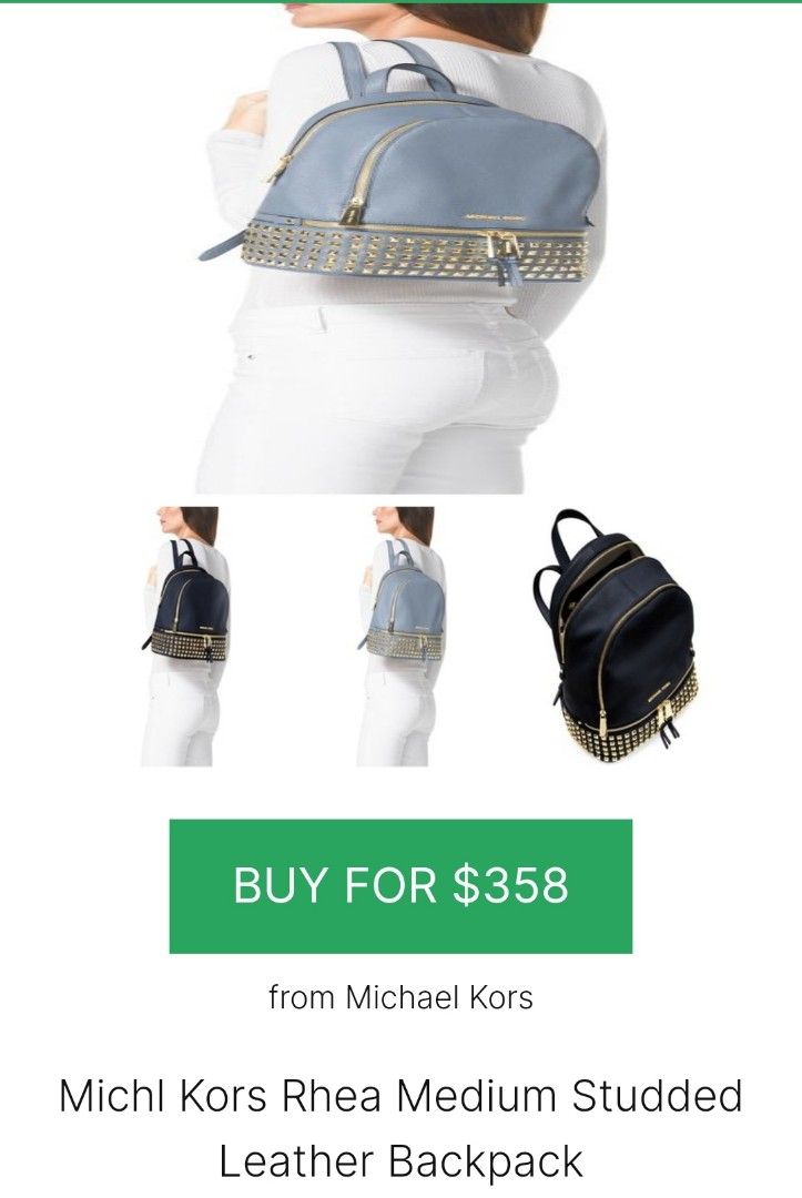 Michael Kors Michl Kors Rhea Medium Studded Leather Backpack, $358