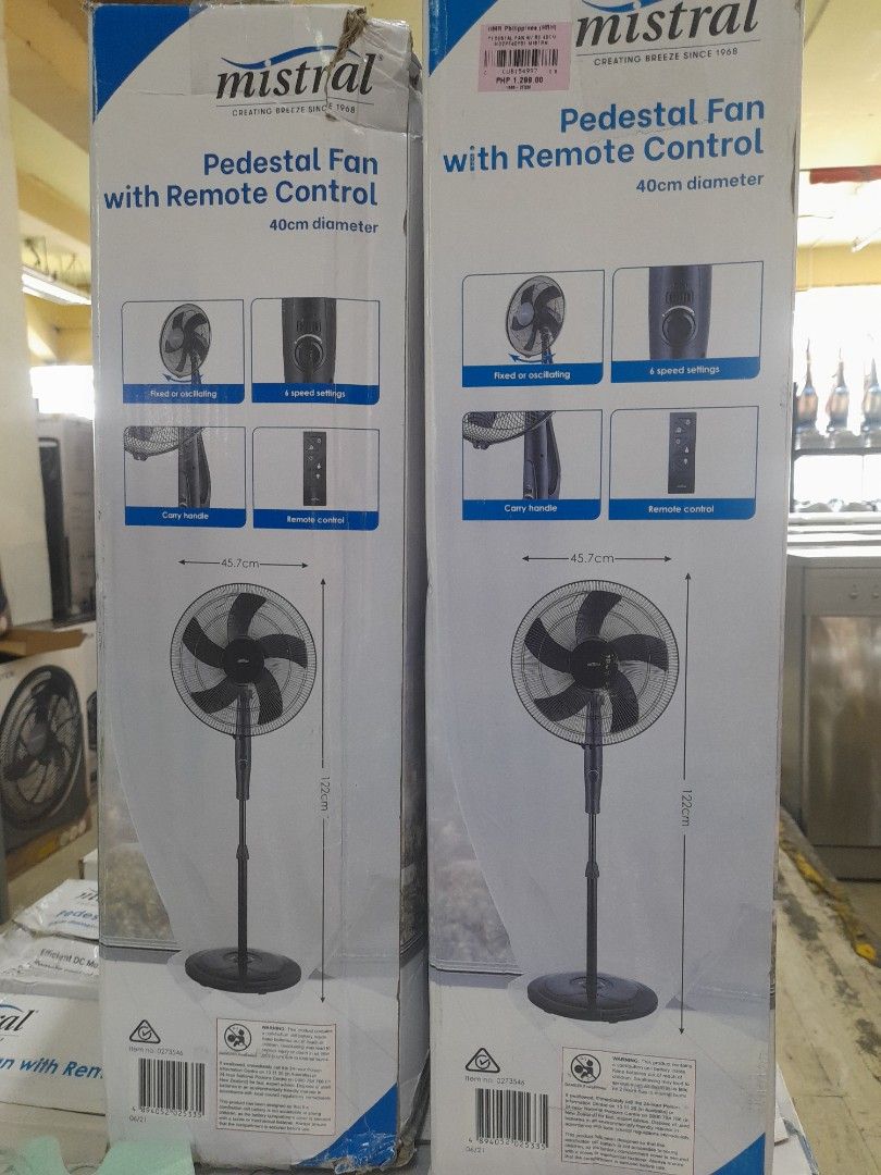 Mistral Pedestal fan with remote, Furniture & Home Living, Lighting