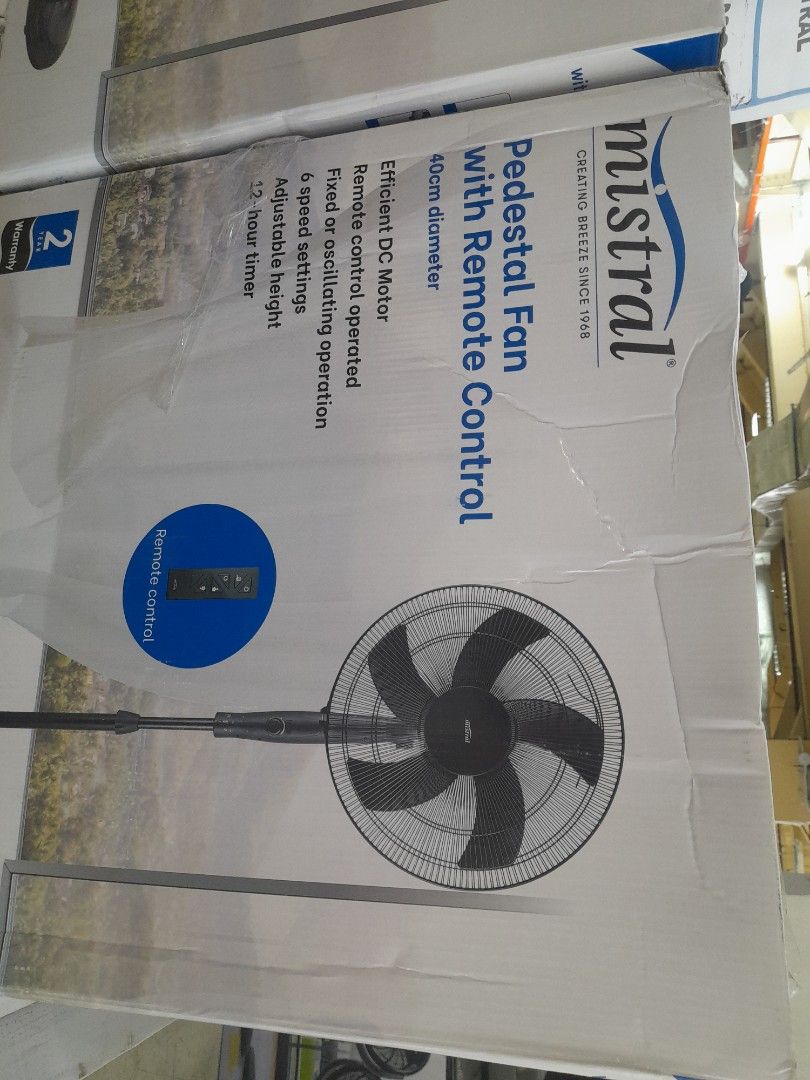 Mistral Pedestal fan with remote, Furniture & Home Living, Lighting