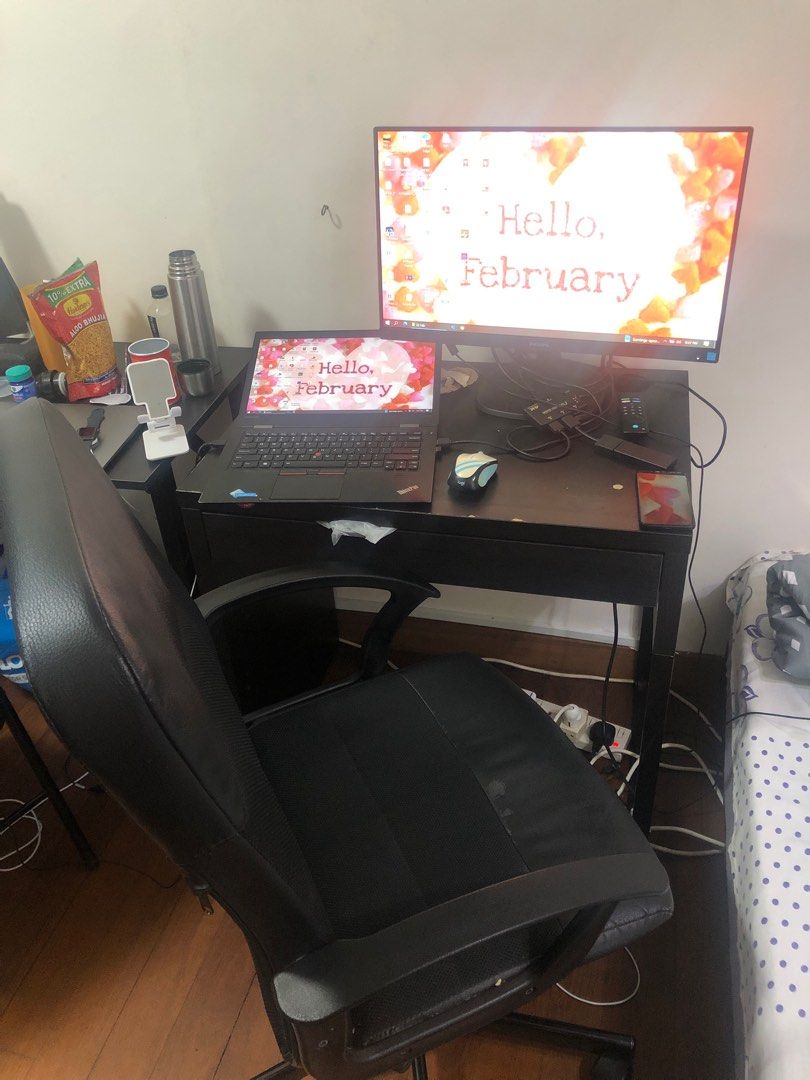 Office Table and Chair IKEA, Furniture & Home Living, Furniture, Tables