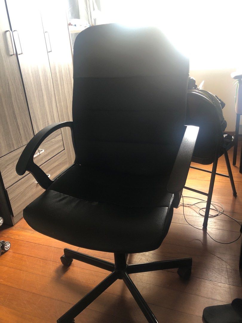 Office table and Ikea chair, Furniture & Home Living, Furniture, Tables