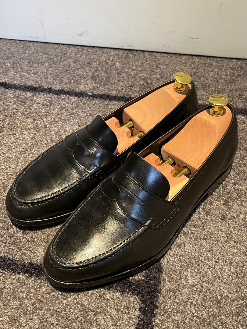Oriental Unlined Black Loafers Japan Made UK7.5 (Fit US8.5), 男裝