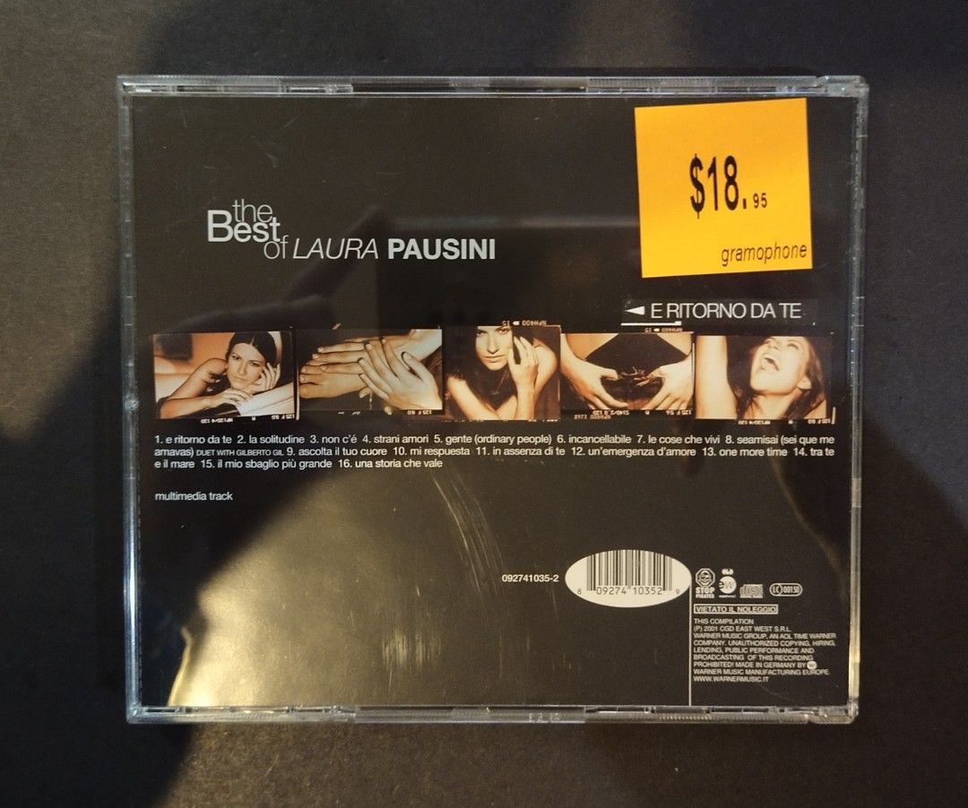 Original Well Used CD -- Laura Pausini -- E Ritorno Da Te, Hobbies & Toys,  Music & Media, CDs & DVDs on Carousell