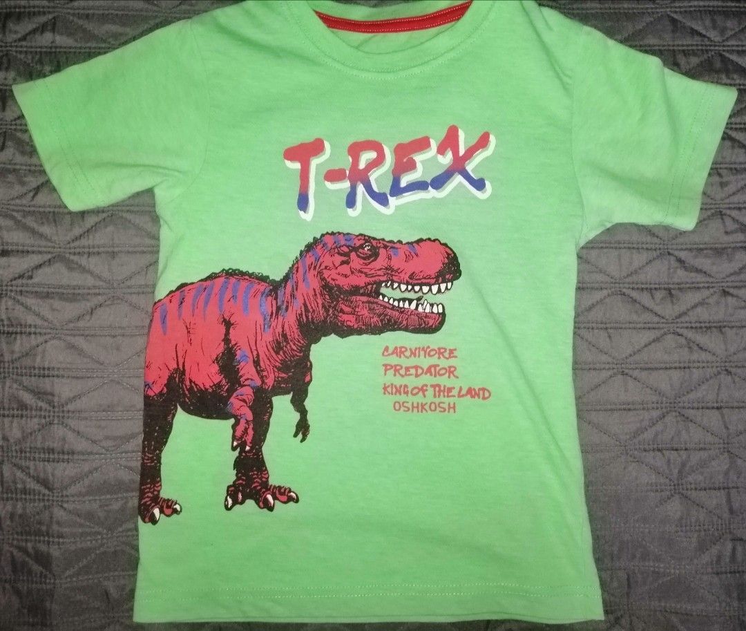 Osh Kosh mint green TRex shirt for kids/boys (size4), Babies & Kids
