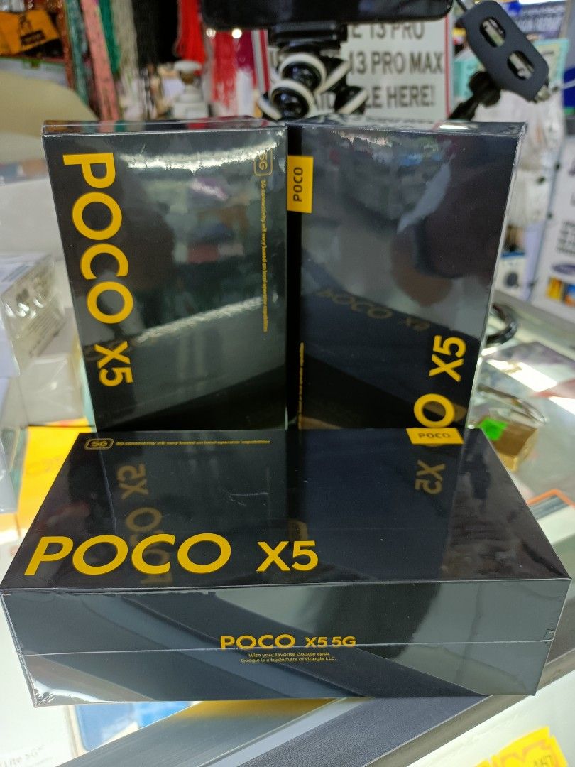 Poco X5 (Category: Xiaomi) located in San Juan City. Submitted by tolskie (Listing ID 1216923485, Image 2). Description: brand-new!!! Poco X5 8/256 color black 1 year warranty global version original sealed.