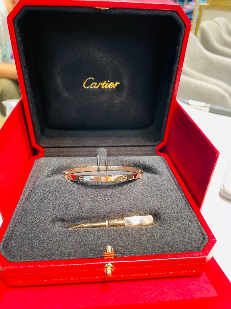Rolex Cartier Love Bracelet Rose Gold Thin 6 Diamonds B6047617