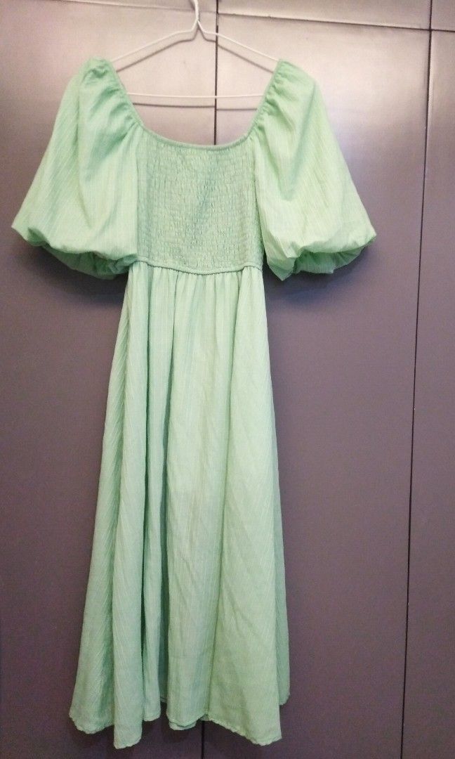 suncoo dress green Suncoo Clelya - Long Fluid Dress with Lace Details main image 1