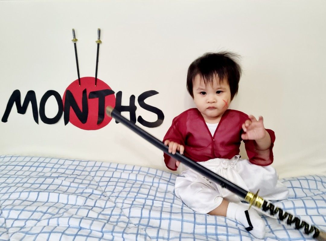 Samurai X baby costume for monthly milesones, Babies & Kids, Babies