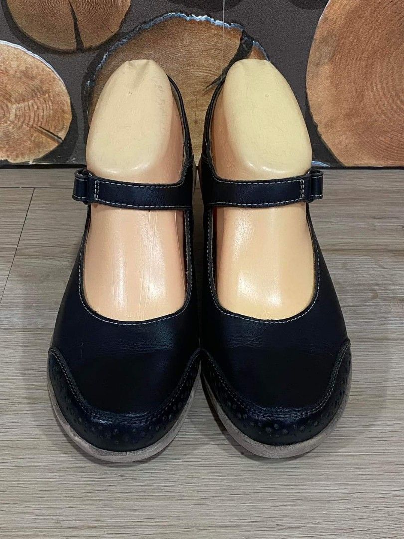 Scholl original arch support sling back leather wedges sandal, Fesyen