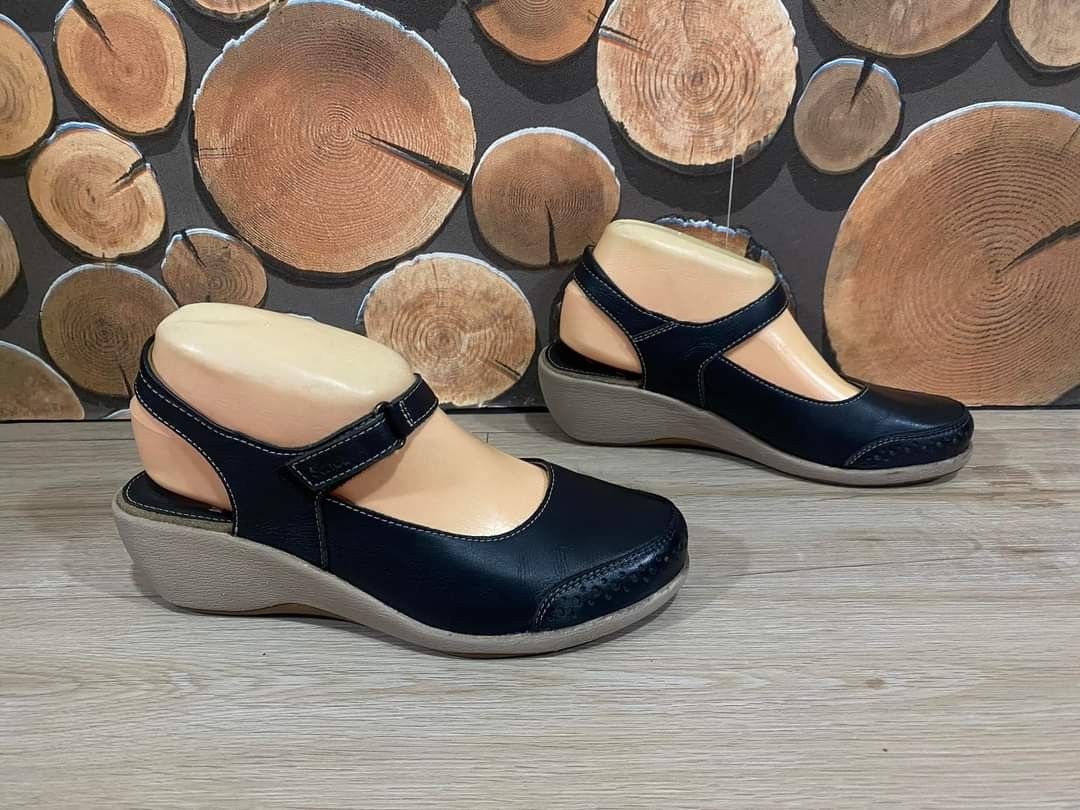 Scholl original arch support sling back leather wedges sandal, Fesyen