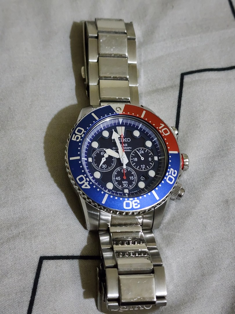 Seiko Solar Chronograph Diver, Men's Fashion, Watches & Accessories,  Watches on Carousell