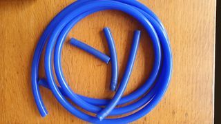 Blue Silicone Hose, End Caps and Clamps