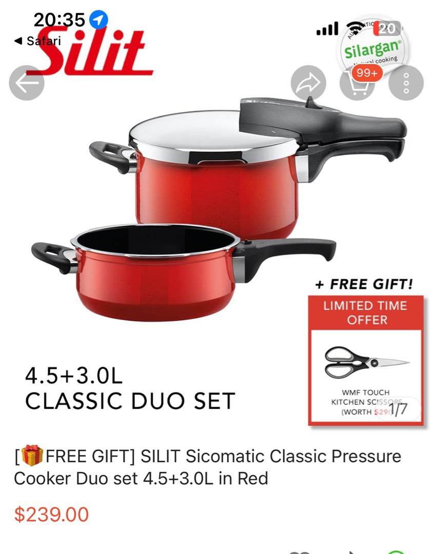 Silit pressure cooker enamel pots set 2x, Furniture & Home Living
