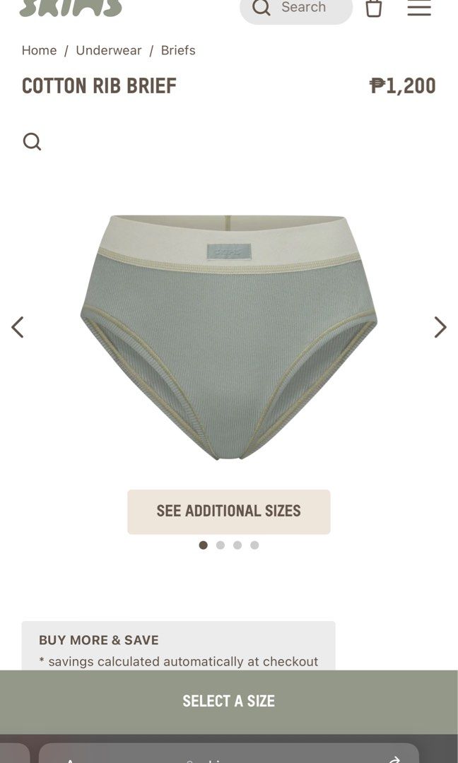 Skims Cotton Rib Brief on Carousell