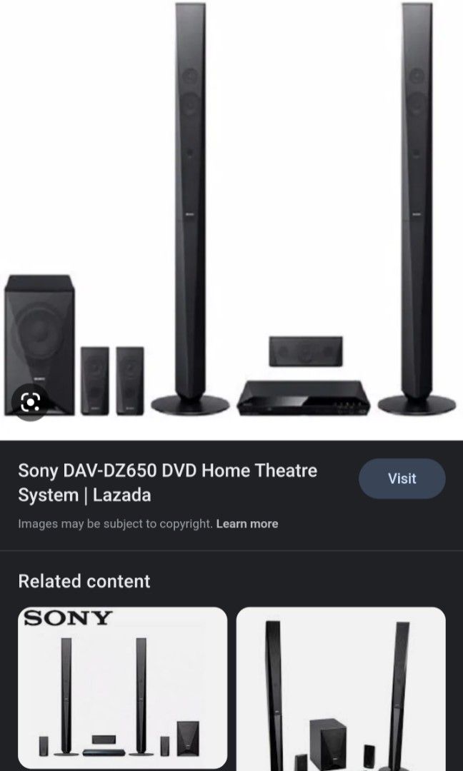 Sony Home teater Surround system (DAVDZ650), Audio, Soundbars