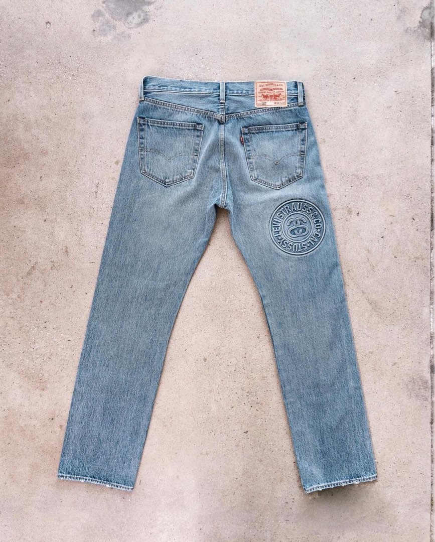 Stussy Levis Embossed 501 Denim Jeans Size 30, Men's Fashion