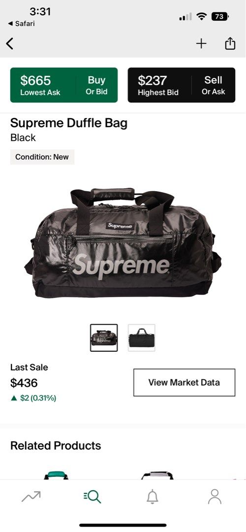 Ss17 supreme duffle bag on sale