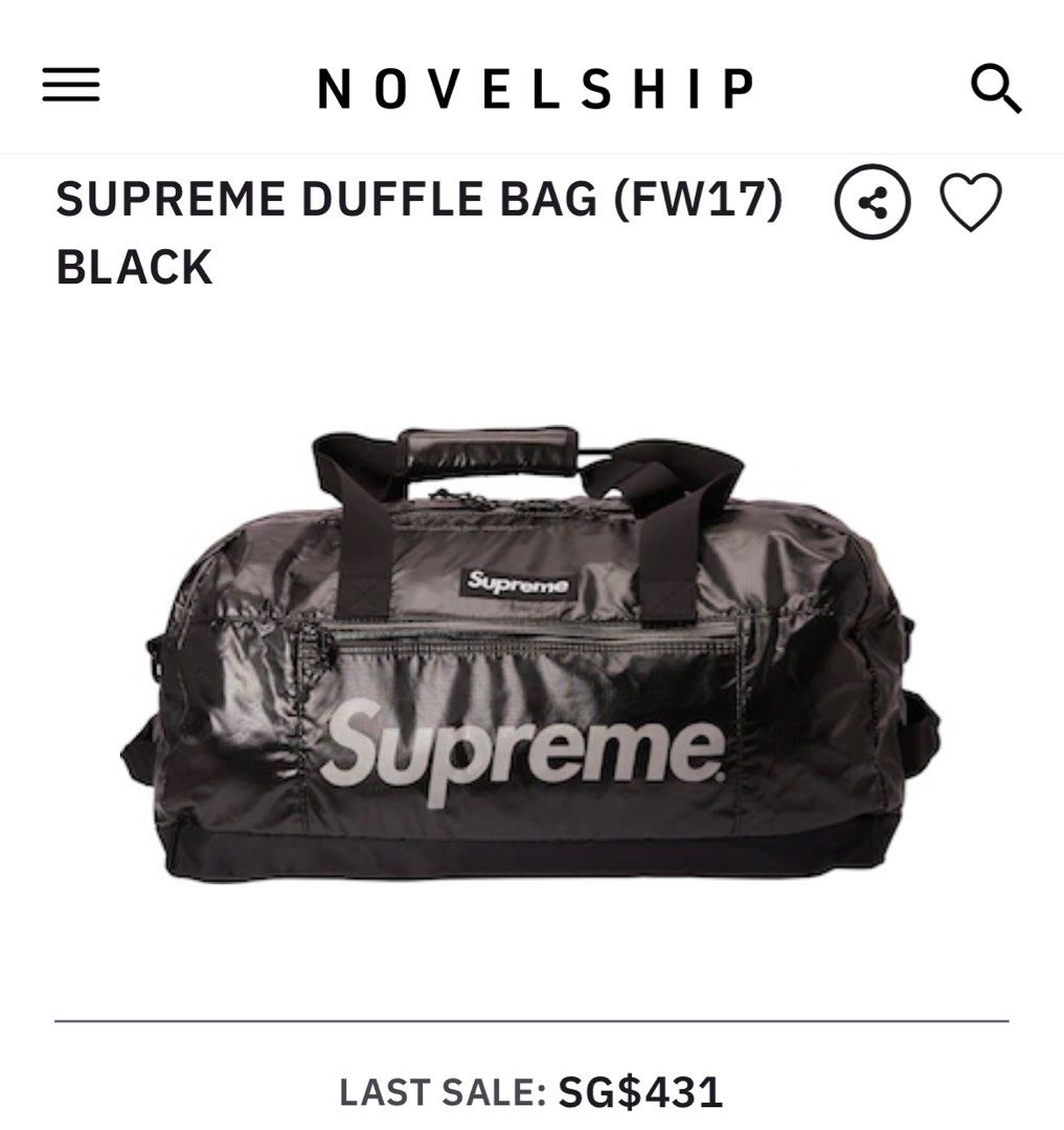 SUPREME NYLON BLACK DUFFLE BAG FW22 - CRTBLNCHSHP