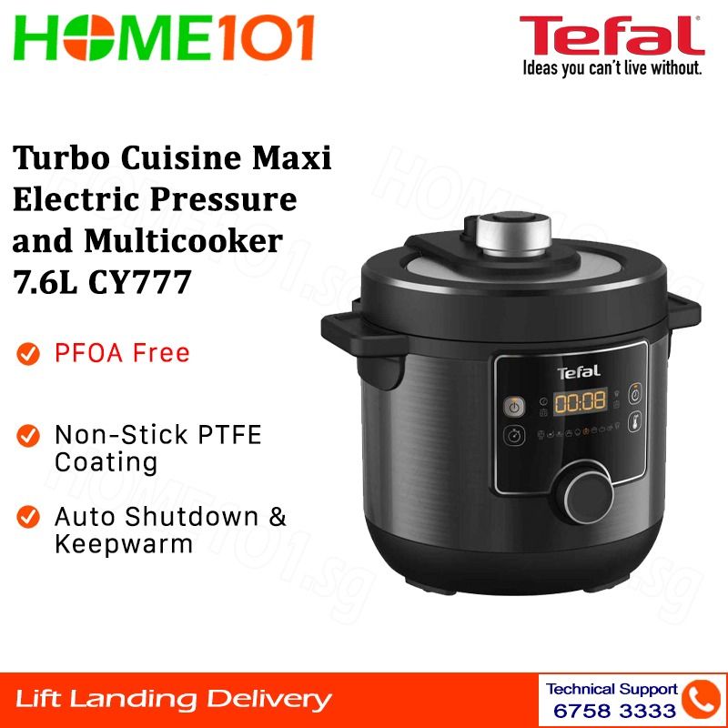 Tefal Turbo Cuisine Multi-Pressure Cooker - 4.8L Black