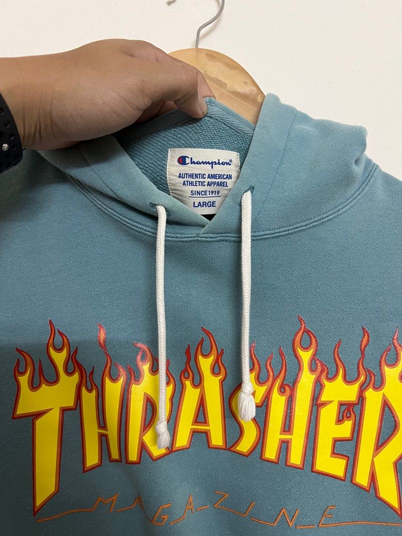 Thrasher x discount champion hoodie