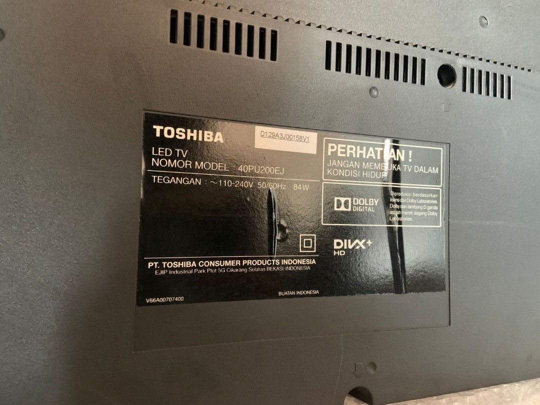 TV TOSHIBA 40 INCH ANALOG LED, Elektronik, TV & Perlengkapan Hiburan di ...