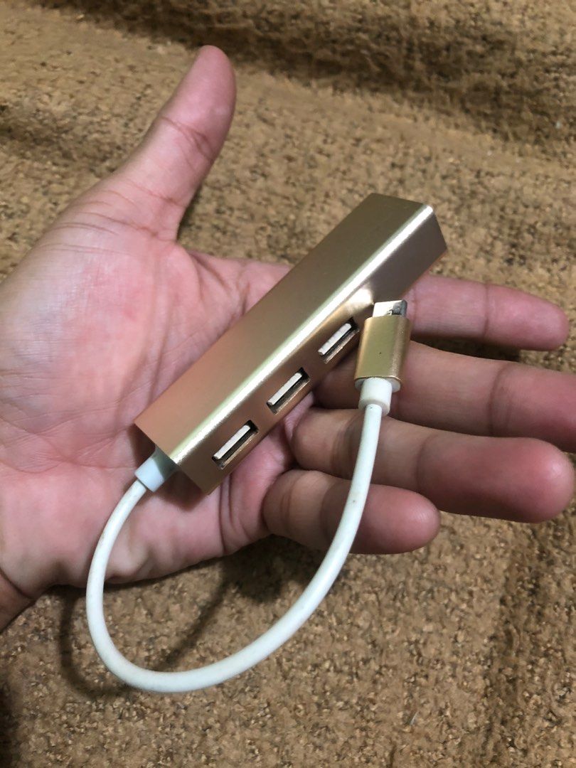 Type C to lan adapter with 3port hub, Computers & Tech, Parts ...