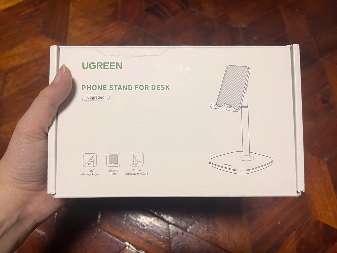 UGREEN phone holder (Category: Mounts & Holders) located in Paranaque City. Submitted by irissamantha (Listing ID 1216914780, Image 1). Description: Bought for 219 + sf and selling it for 150, used for 2 days only. *assembled picture is the one I’m personally using, just bought a diff one for bigger use* Very sturdy and heavy! MOP: BDO, BPI, GCash.