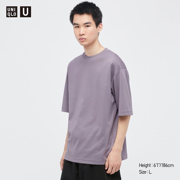 Uniqlo Airism Oversize Crewneck Soft Purple, Men's Fashion, Tops & Sets,  Tshirts & Polo Shirts on Carousell