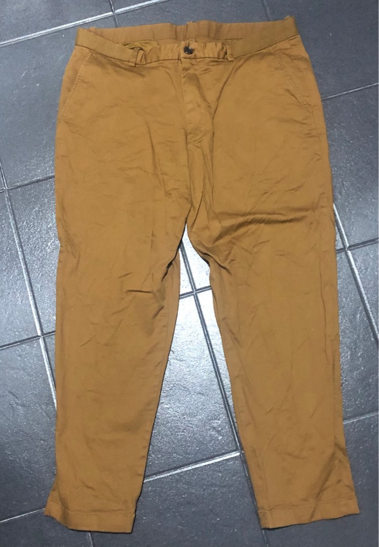 uniqlo brown ankle pants on Carousell
