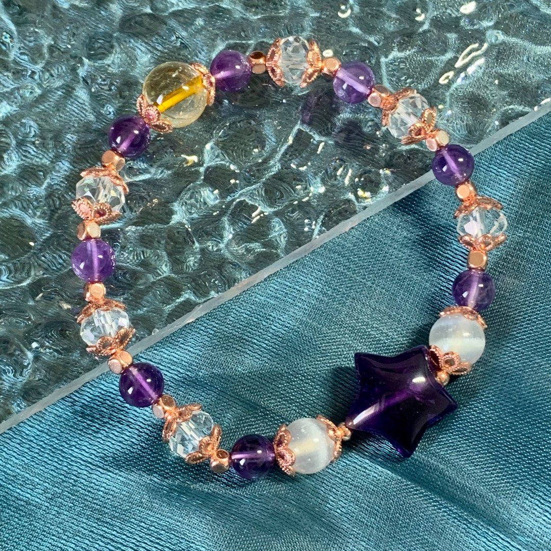 Raw amethyst hotsell crystal bracelet